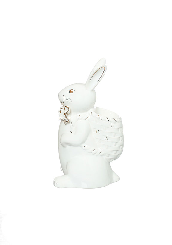 35893 Сувенир Кролик с корзинкой от магазина "Альянс Декор"
