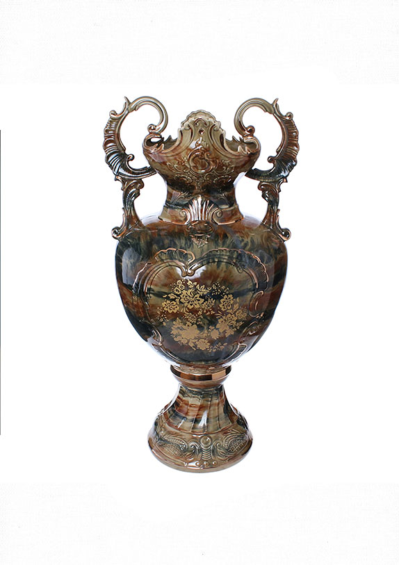 651 Напольная ваза Венеция большая малахит-коричневый от магазина "Альянс Декор"