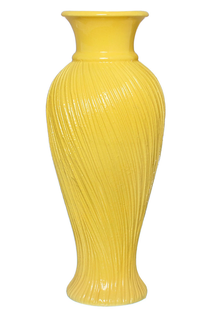 19489 Ваза средняя Кокетка, жёлтая от магазина "Альянс Декор"