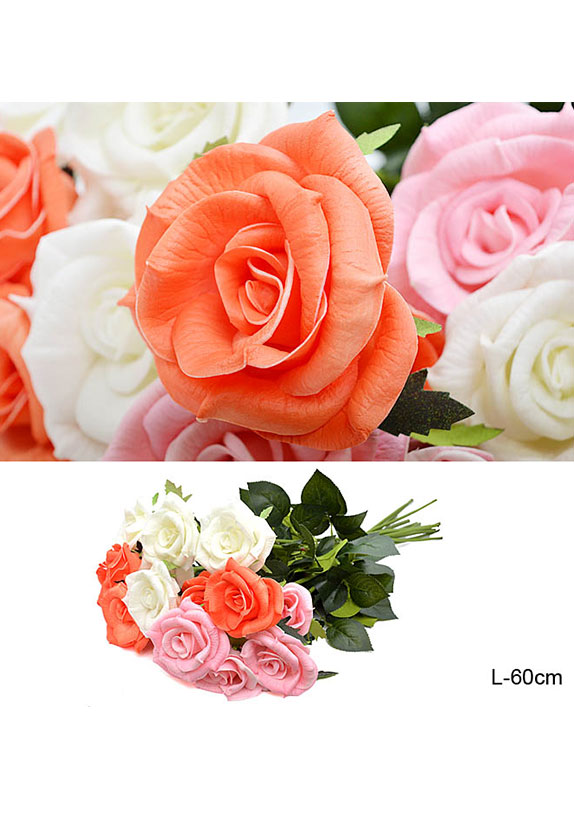 6 Цветок искусственный Роза 60 см от магазина "Альянс Декор"