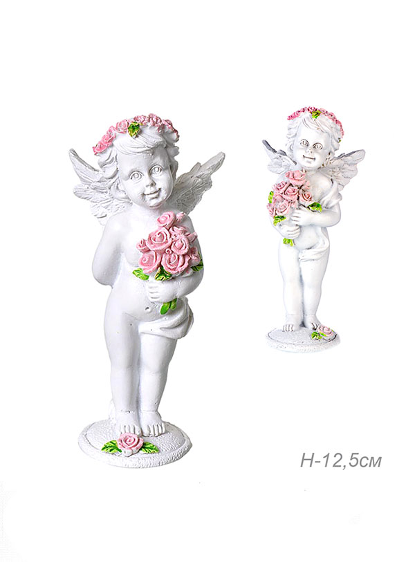 L1844 Фигурка Ангел с розами 12 см