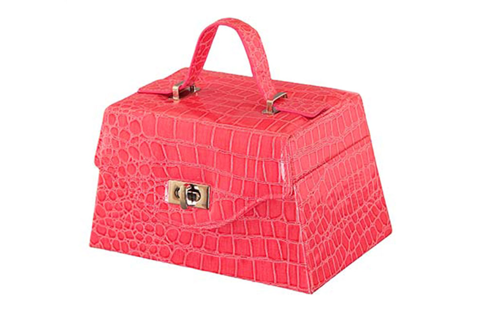 171228 Шкатулка Ярко-розовый чемоданчик