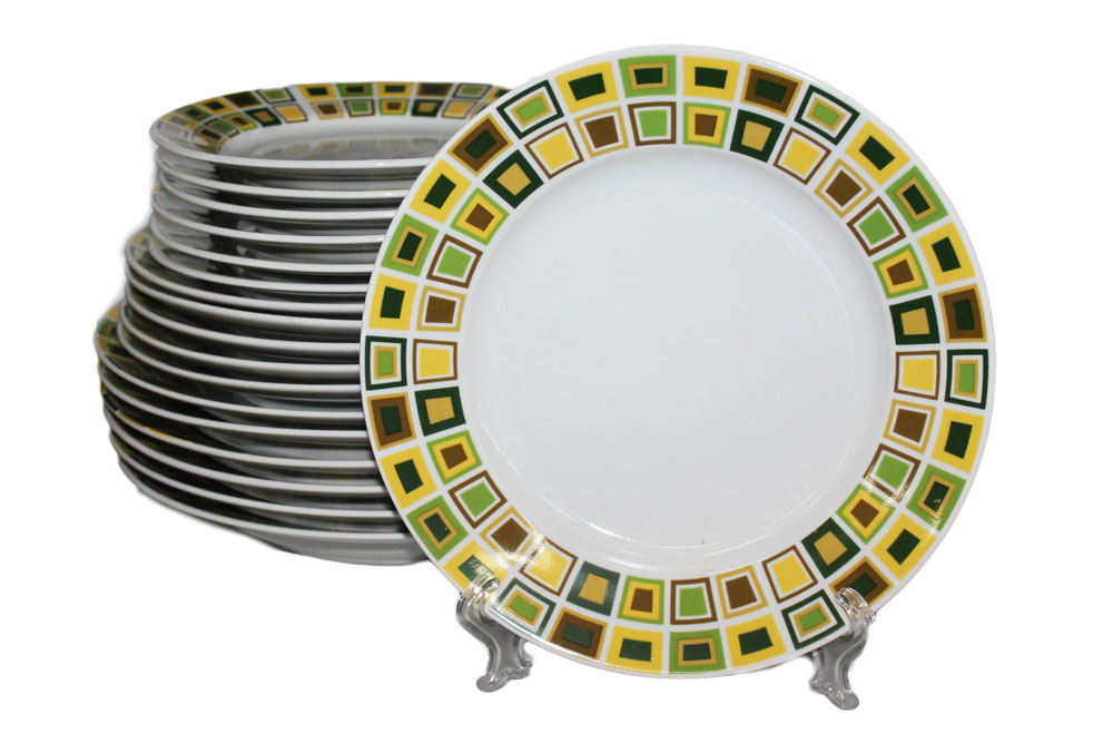 Набор тарелок 18пр 1258 квадратики00735 от магазина "Альянс Декор"