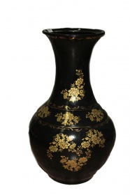 5908 Напольная ваза Аурелия черная деколь 600мм от магазина "Альянс Декор"