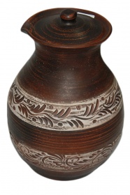 18742 Крынка гончарная, резка, кр.глина, 3,5л от магазина "Альянс Декор"